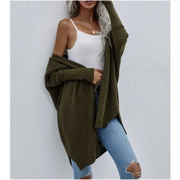 Cozy Dolman Sleeve Open Front cardigan - Picture 5 of 8